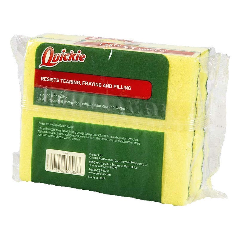 Quickie 2052213 Scrubbing Sponge, Pack of 4, Long Lasting, Heavy Duty, Kitchen and Bathroom Scrubbing Sponge - Image 3